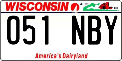 WI license plate 051NBY