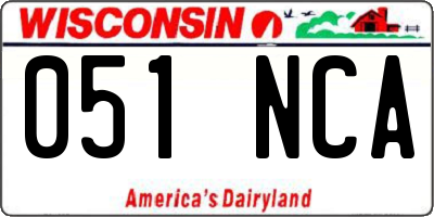 WI license plate 051NCA