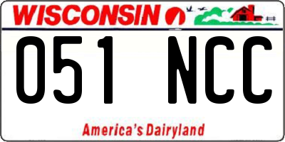 WI license plate 051NCC