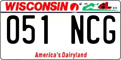 WI license plate 051NCG