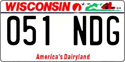 WI license plate 051NDG