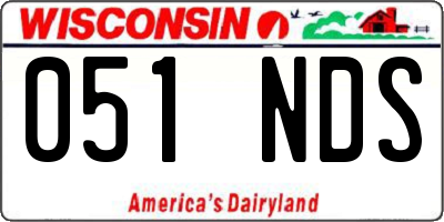 WI license plate 051NDS