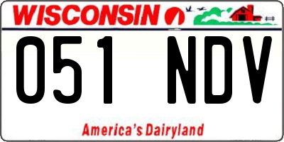 WI license plate 051NDV