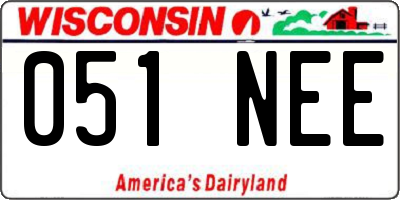 WI license plate 051NEE