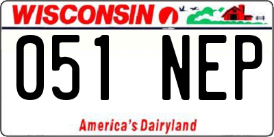 WI license plate 051NEP