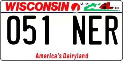 WI license plate 051NER