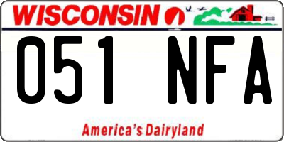 WI license plate 051NFA