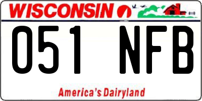 WI license plate 051NFB