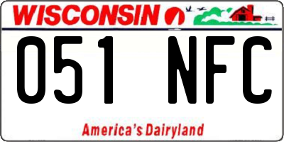 WI license plate 051NFC