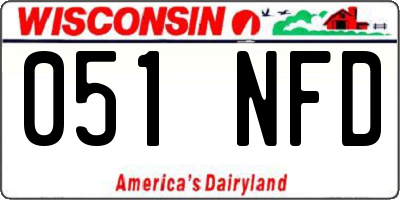 WI license plate 051NFD
