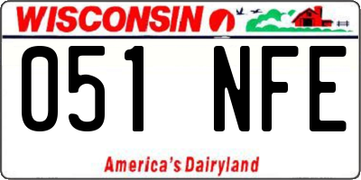 WI license plate 051NFE