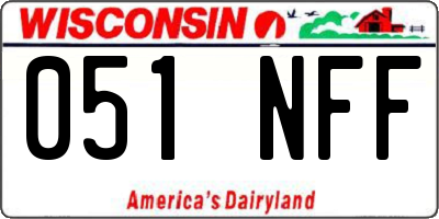 WI license plate 051NFF