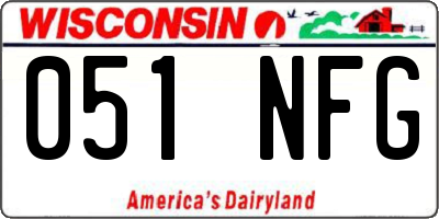 WI license plate 051NFG