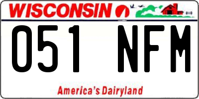 WI license plate 051NFM
