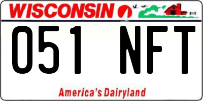 WI license plate 051NFT