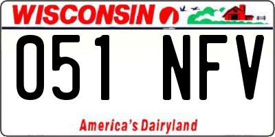 WI license plate 051NFV