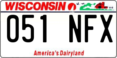 WI license plate 051NFX