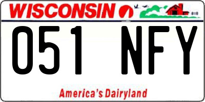 WI license plate 051NFY