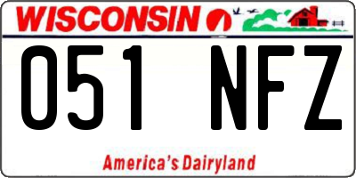 WI license plate 051NFZ