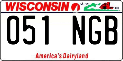 WI license plate 051NGB