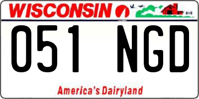 WI license plate 051NGD