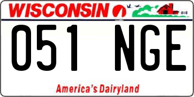 WI license plate 051NGE