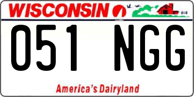 WI license plate 051NGG