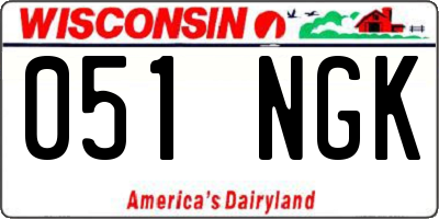 WI license plate 051NGK