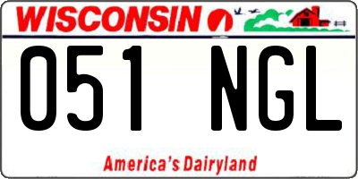 WI license plate 051NGL