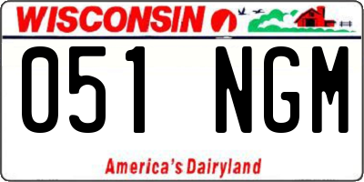 WI license plate 051NGM