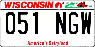 WI license plate 051NGW
