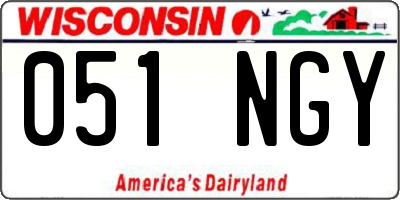 WI license plate 051NGY