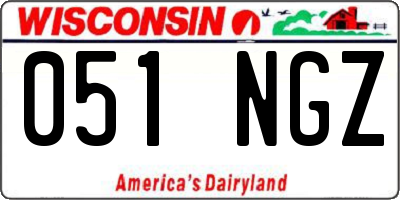 WI license plate 051NGZ