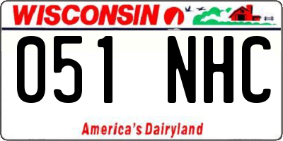 WI license plate 051NHC
