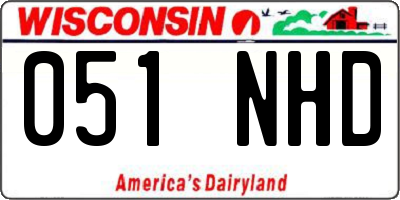 WI license plate 051NHD
