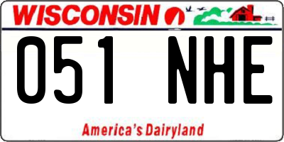 WI license plate 051NHE