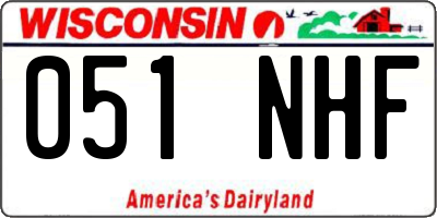 WI license plate 051NHF
