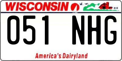 WI license plate 051NHG
