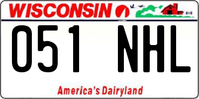 WI license plate 051NHL
