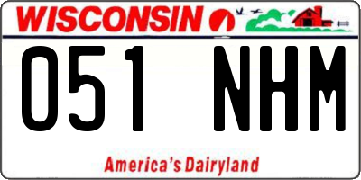 WI license plate 051NHM