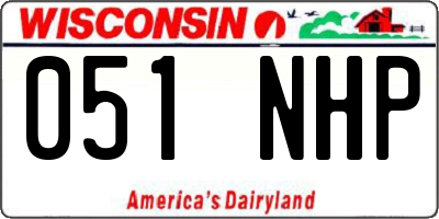 WI license plate 051NHP