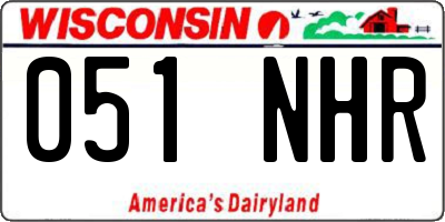 WI license plate 051NHR
