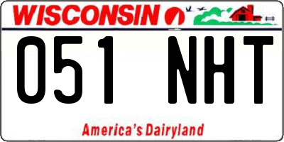 WI license plate 051NHT
