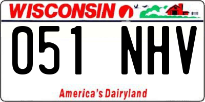 WI license plate 051NHV