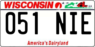 WI license plate 051NIE
