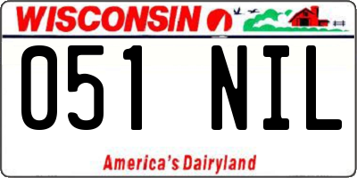 WI license plate 051NIL