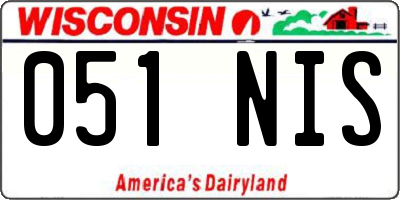 WI license plate 051NIS