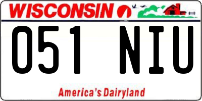WI license plate 051NIU