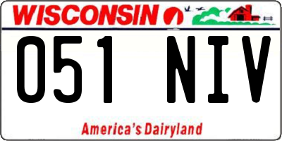 WI license plate 051NIV