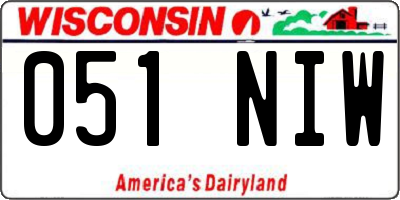 WI license plate 051NIW